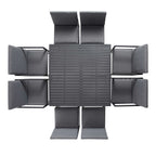 Albany Aluminium 9-Piece Outdoor Cube Dining Set, Grey