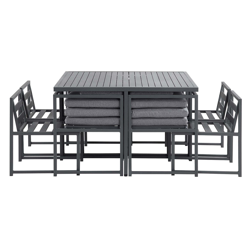 Albany Aluminium 9-Piece Outdoor Cube Dining Set, Grey