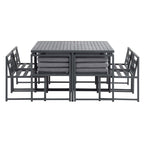 Albany Aluminium 9-Piece Outdoor Cube Dining Set, Grey