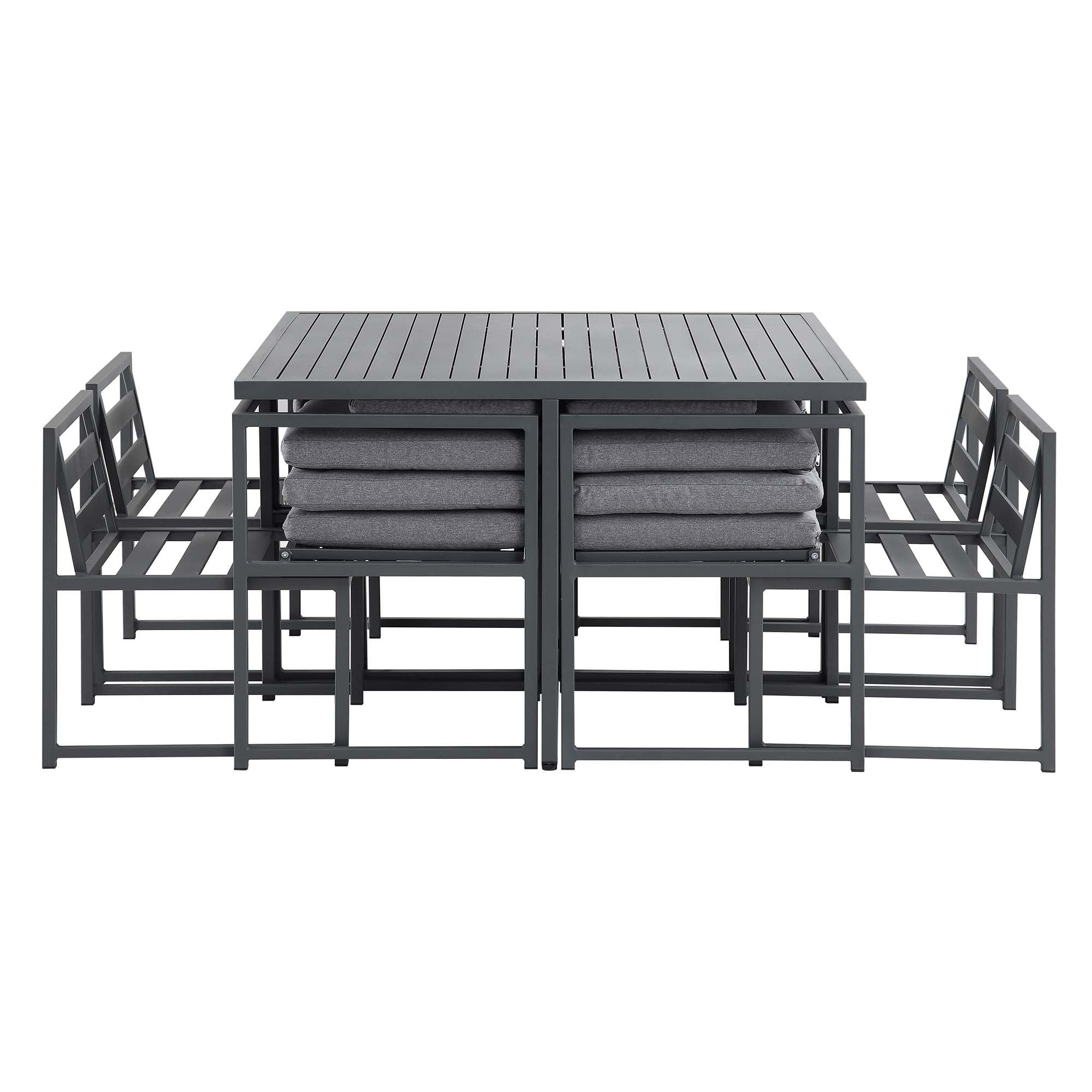 Albany Aluminium 9-Piece Outdoor Cube Dining Set, Grey