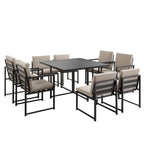 Albany Aluminium 9-Piece Outdoor Cube Dining Set,Taupe