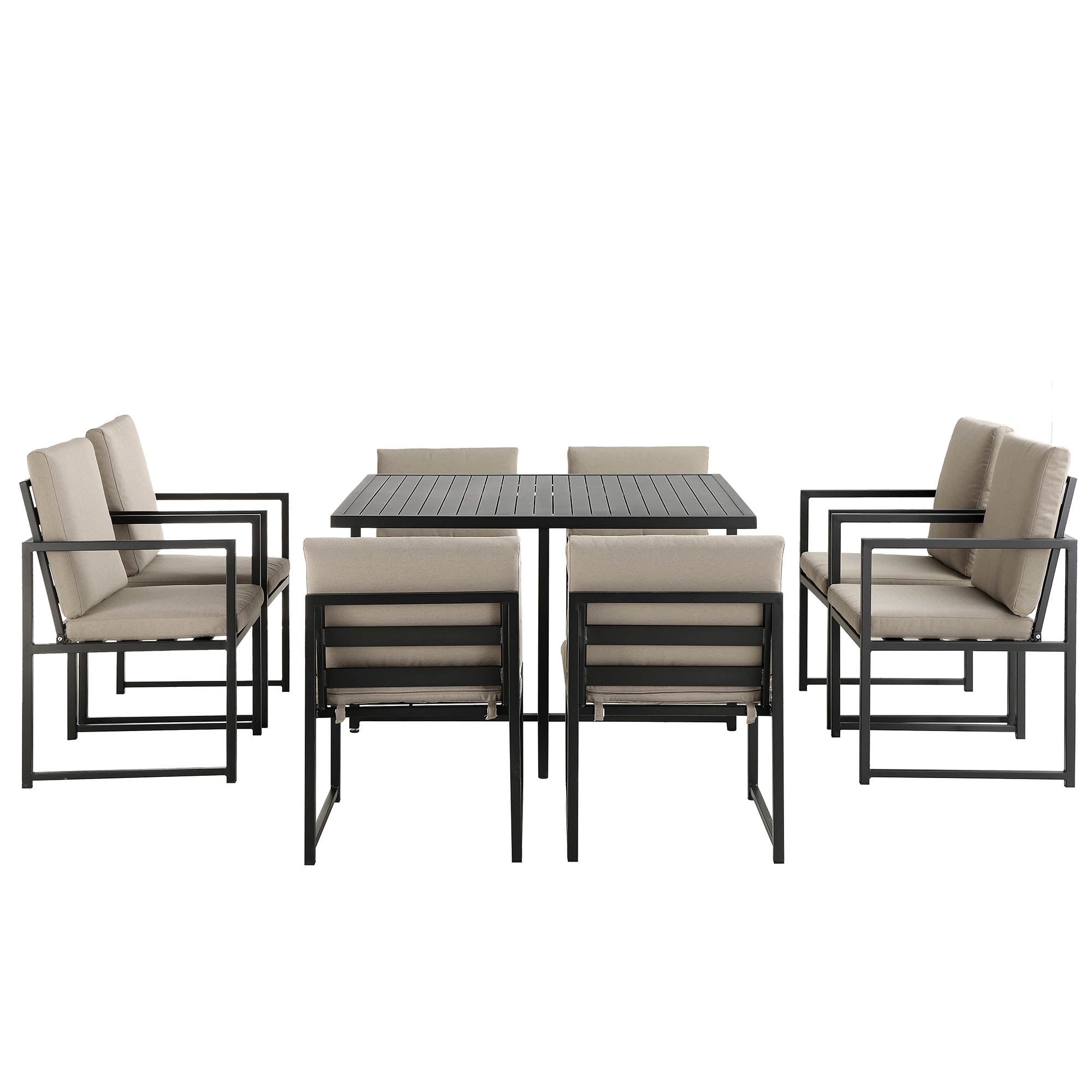Albany Aluminium 9-Piece Outdoor Cube Dining Set,Taupe