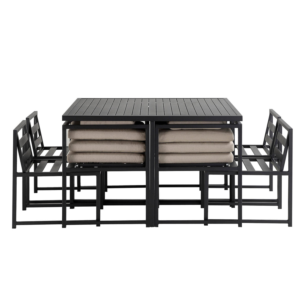 Albany Aluminium 9-Piece Outdoor Cube Dining Set,Taupe
