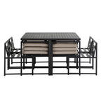 Albany Aluminium 9-Piece Outdoor Cube Dining Set,Taupe