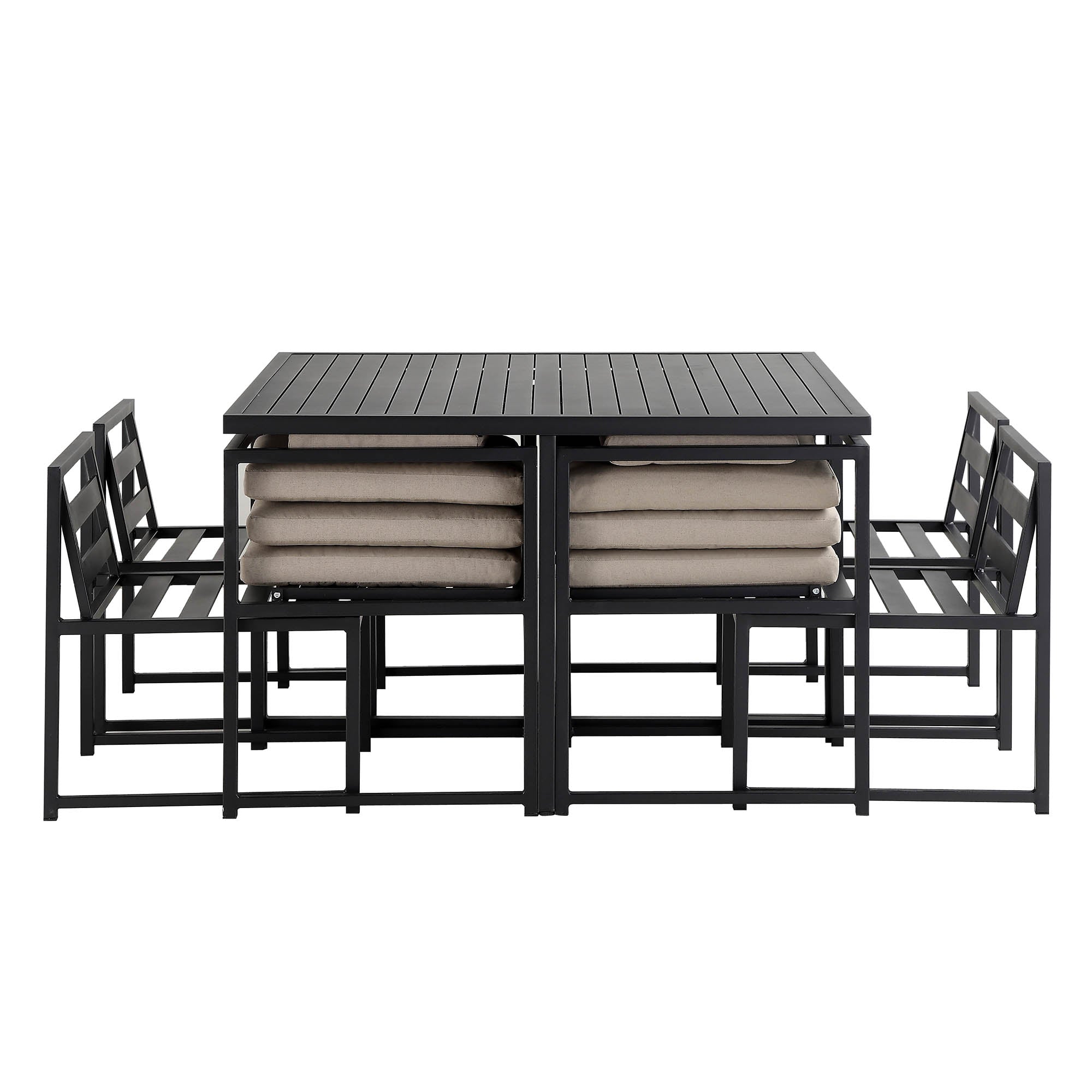 Albany Aluminium 9-Piece Outdoor Cube Dining Set,Taupe