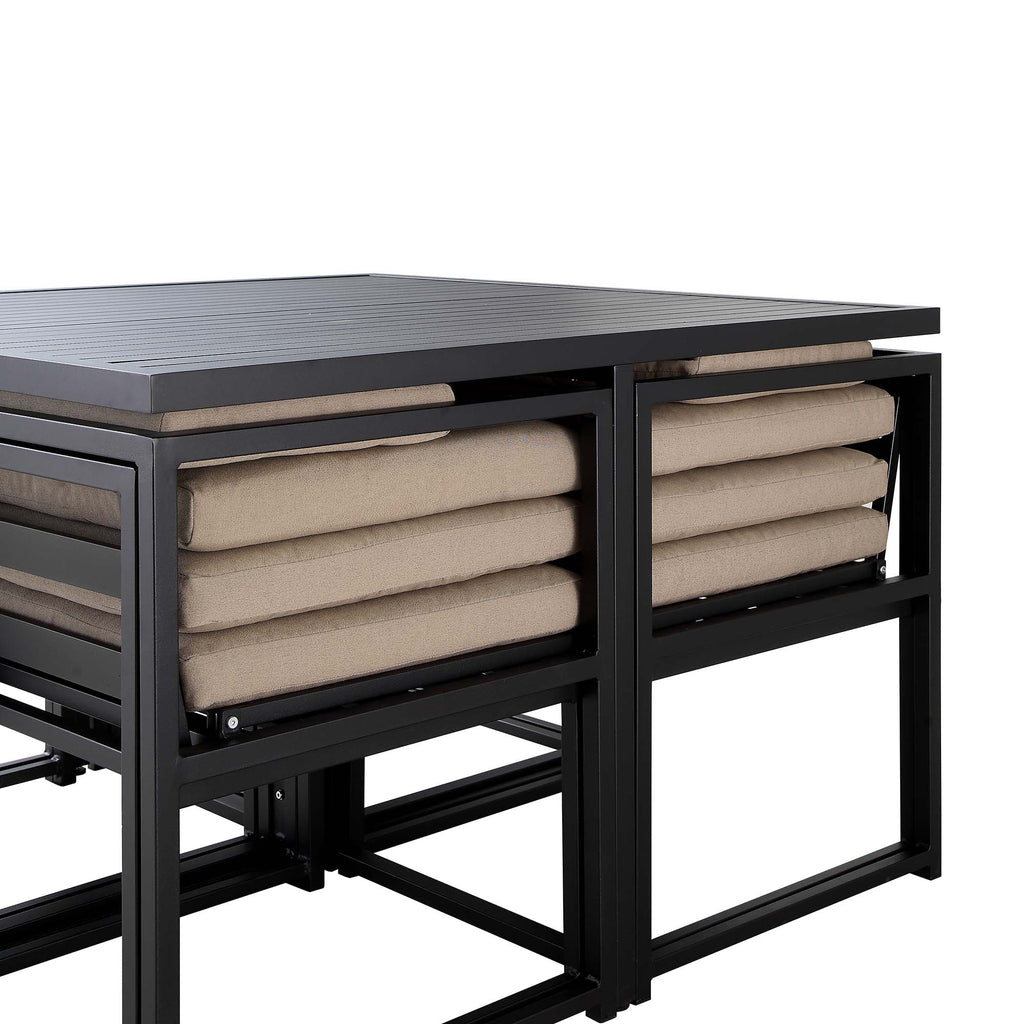 Albany Aluminium 9-Piece Outdoor Cube Dining Set,Taupe