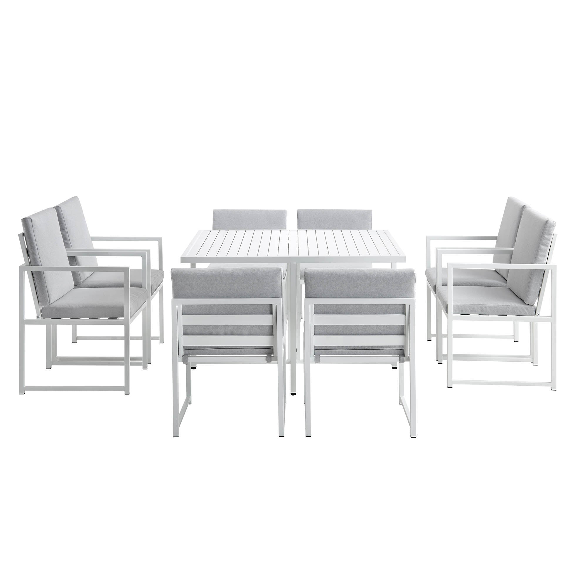 Albany Aluminium 9-Piece Outdoor Cube Dining Set, White