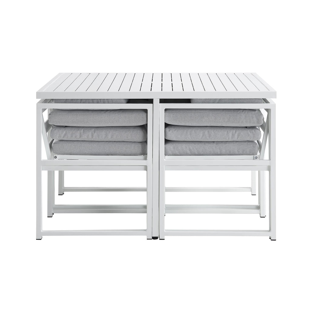 Albany Aluminium 9-Piece Outdoor Cube Dining Set, White