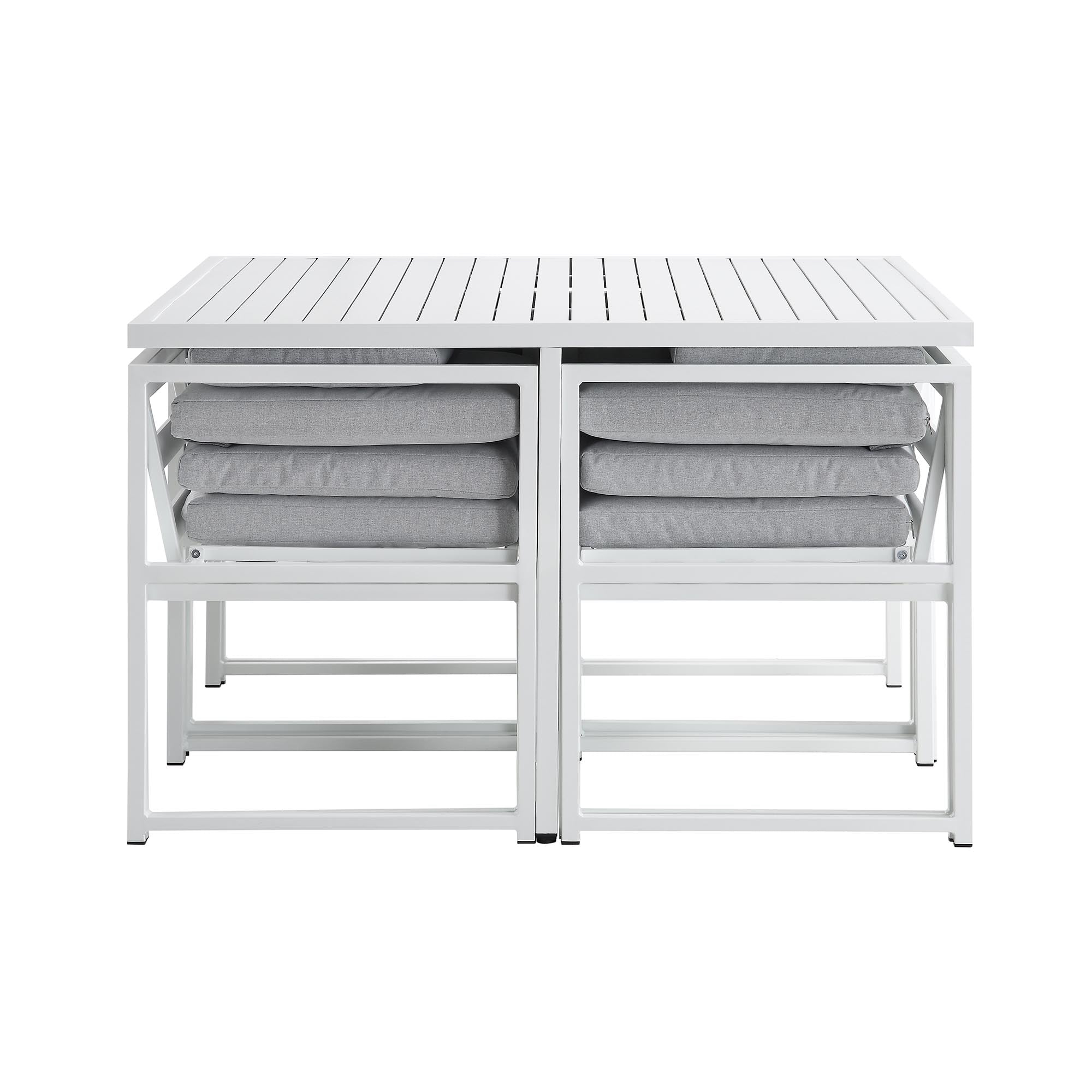 Albany Aluminium 9-Piece Outdoor Cube Dining Set, White