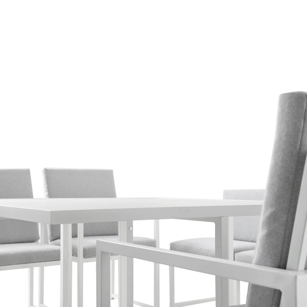 Albany Aluminium 9-Piece Outdoor Cube Dining Set, White