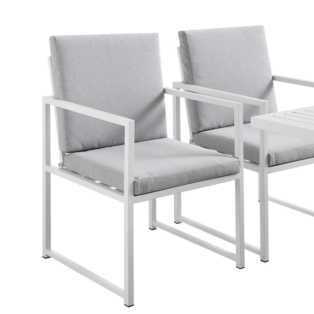 Albany Aluminium 9-Piece Outdoor Cube Dining Set, White