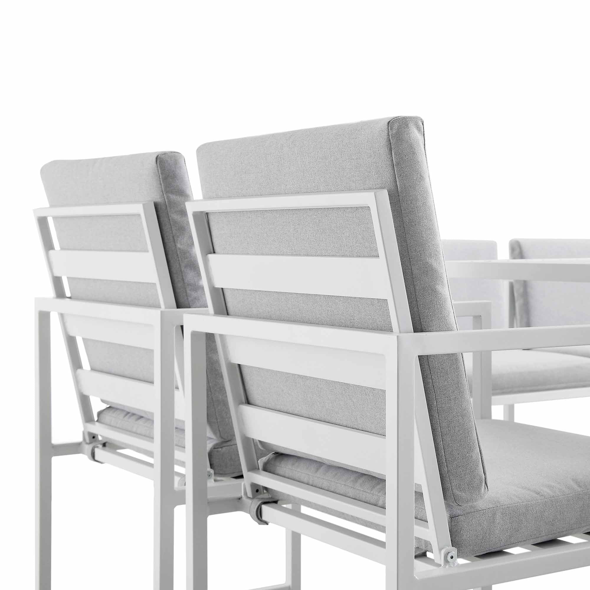 Albany Aluminium 9-Piece Outdoor Cube Dining Set, White