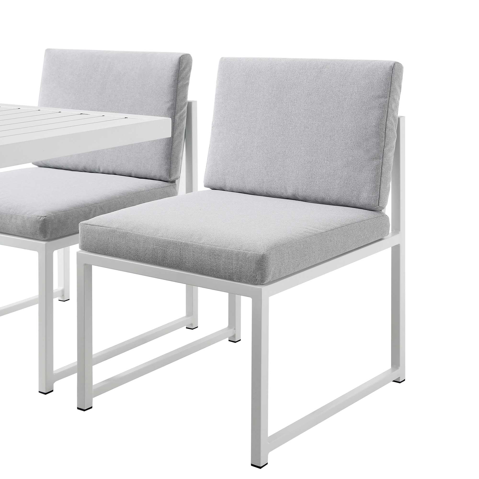 Albany Aluminium 9-Piece Outdoor Cube Dining Set, White