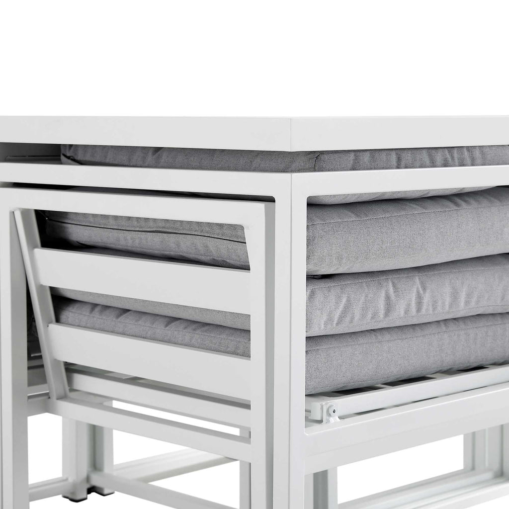 Albany Aluminium 9-Piece Outdoor Cube Dining Set, White