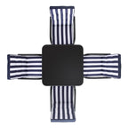 Champneys 4-Seater Steel and Fabric Outdoor Patio Dining Set with Parasol, Navy Blue