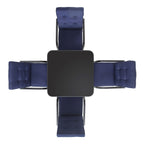 Champneys 4-Seater Steel and Fabric Outdoor Patio Dining Set with Parasol, Navy Blue