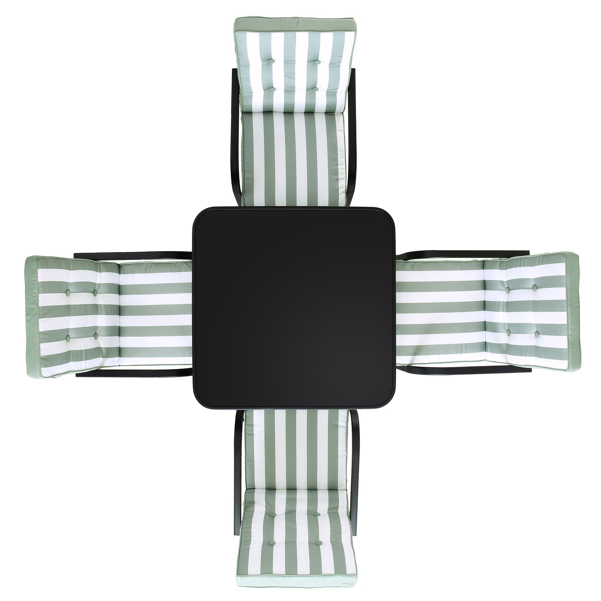 Champneys 4-Seater Steel and Fabric Outdoor Patio Dining Set with Parasol, Sage Green