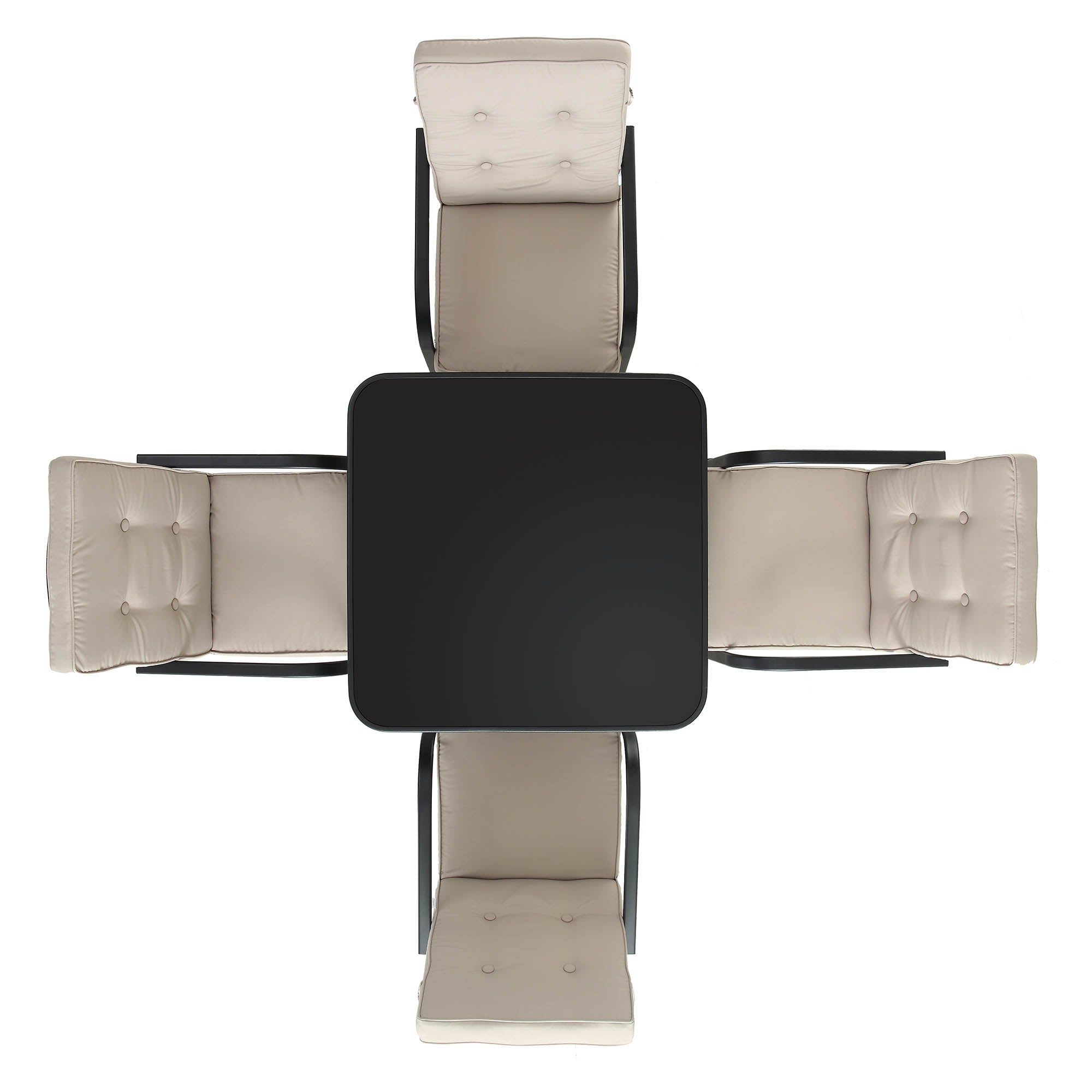 Champneys 4 Seater Steel and Fabric Outdoor Patio Dining Set with Parasol, Taupe