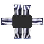 Champneys 6-Seater Steel and Fabric Outdoor Patio Dining Set with Crank Parasol, Blue