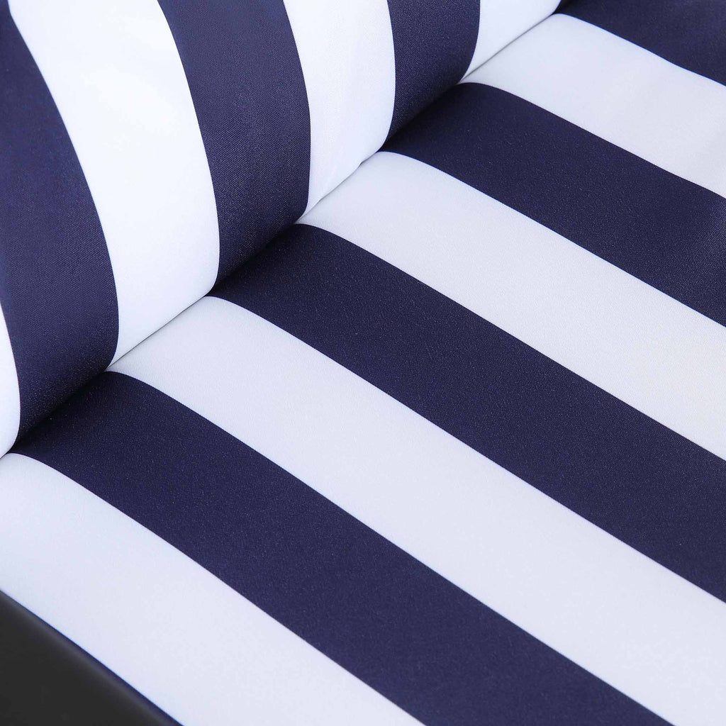 Champneys 6-Seater Steel and Fabric Outdoor Patio Dining Set with Crank Parasol, Blue