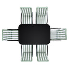 Champneys 6-Seater Steel and Fabric Outdoor Patio Dining Set with Crank Parasol, Sage Green