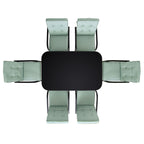 Champneys 6-Seater Steel and Fabric Outdoor Patio Dining Set with Crank Parasol, Sage Green