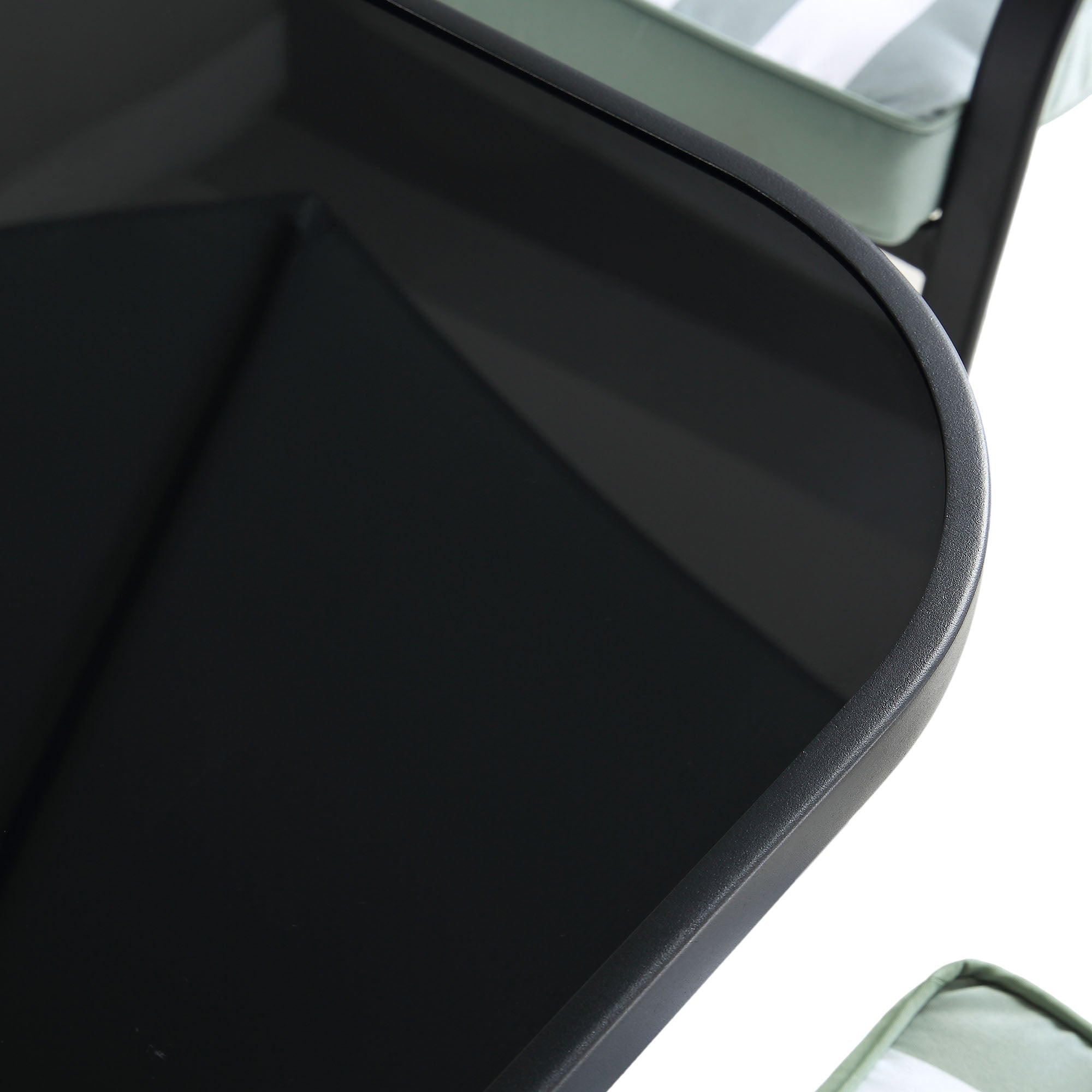 Champneys 6-Seater Steel and Fabric Outdoor Patio Dining Set with Crank Parasol, Sage Green