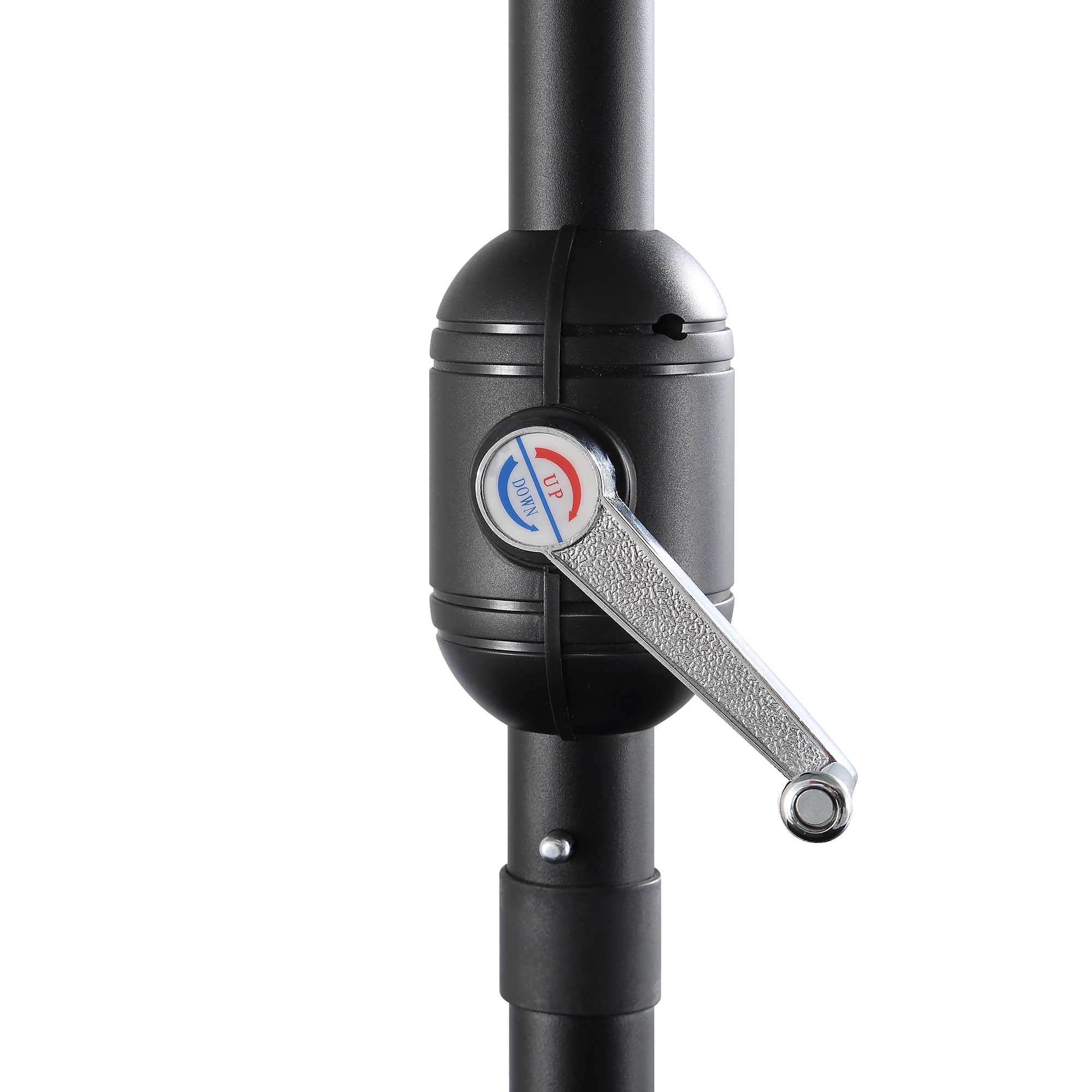 Champneys 6-Seater Steel and Fabric Outdoor Patio Dining Set with Crank Parasol, Sage Green