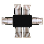 Champneys 6-Seater Steel and Fabric Outdoor Patio Dining Set with Crank Parasol, Taupe