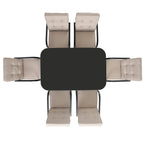 Champneys 6-Seater Steel and Fabric Outdoor Patio Dining Set with Crank Parasol, Taupe