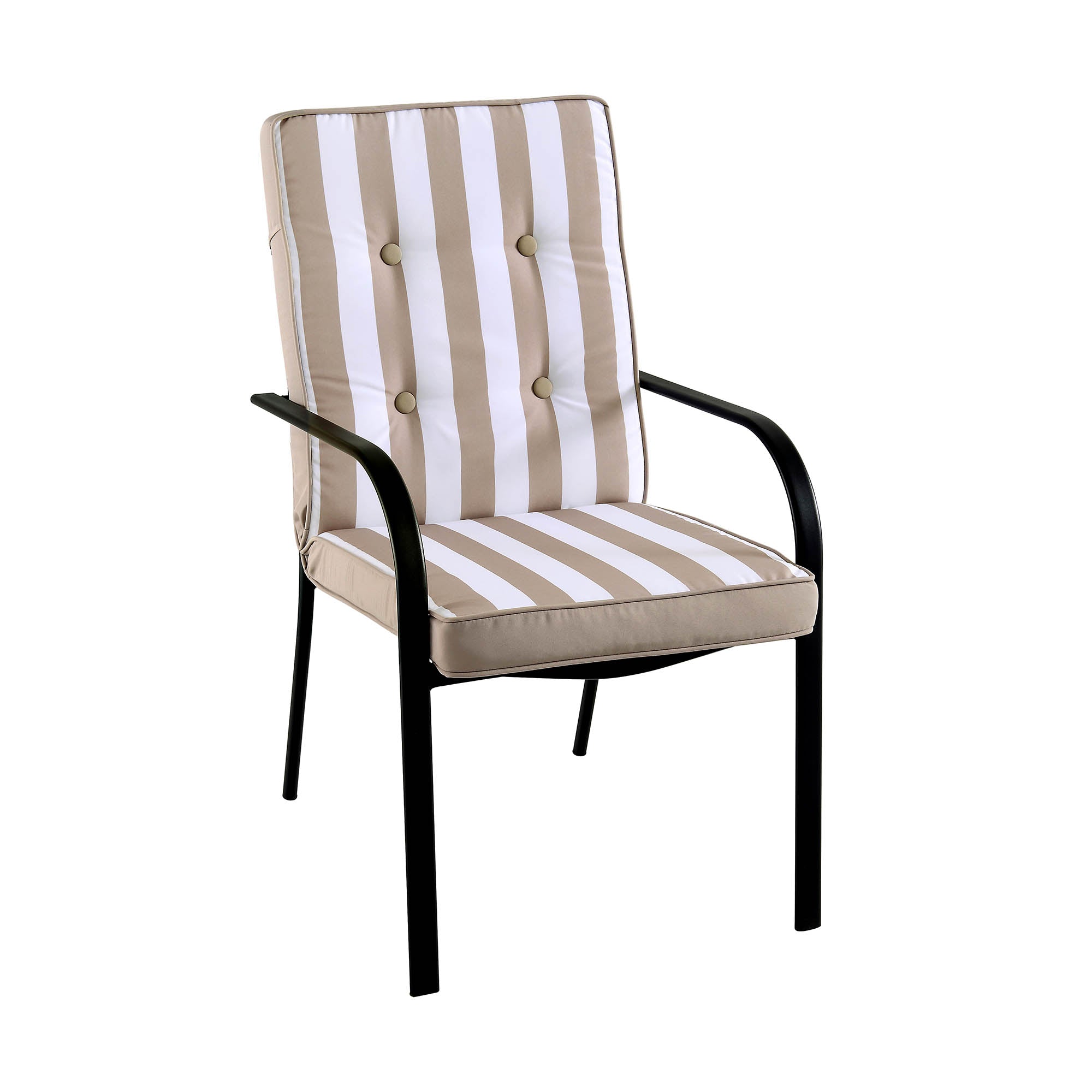 Champneys 6-Seater Steel and Fabric Outdoor Patio Dining Set with Crank Parasol, Taupe