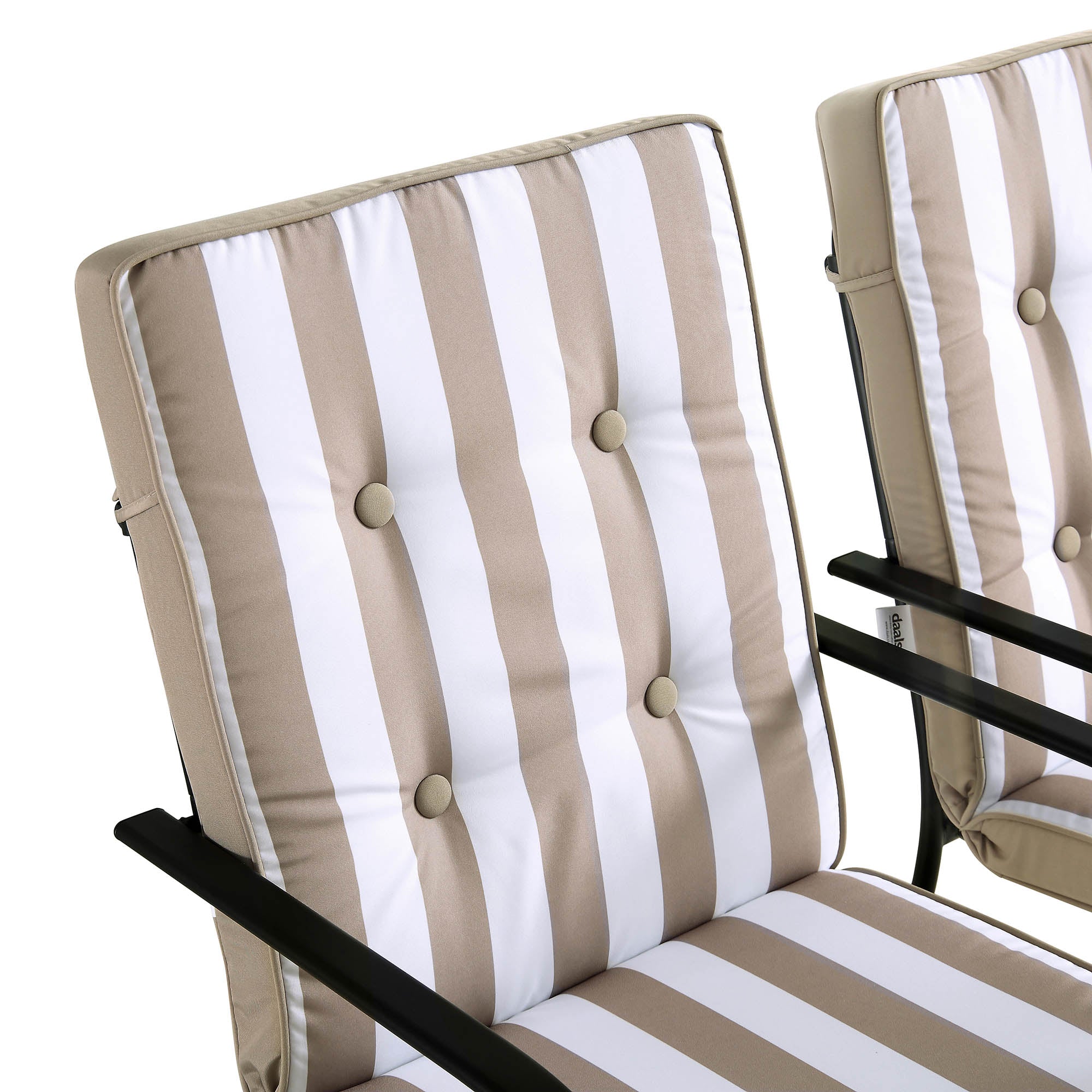 Champneys 6-Seater Steel and Fabric Outdoor Patio Dining Set with Crank Parasol, Taupe