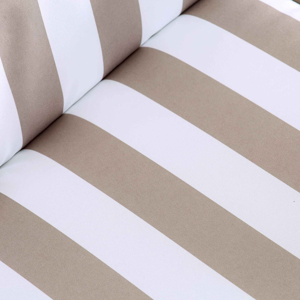 Champneys 6-Seater Steel and Fabric Outdoor Patio Dining Set with Crank Parasol, Taupe