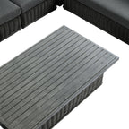 Bellagio Round Wicker Large Corner Casual Dining Set with Rising Table, Dark Grey