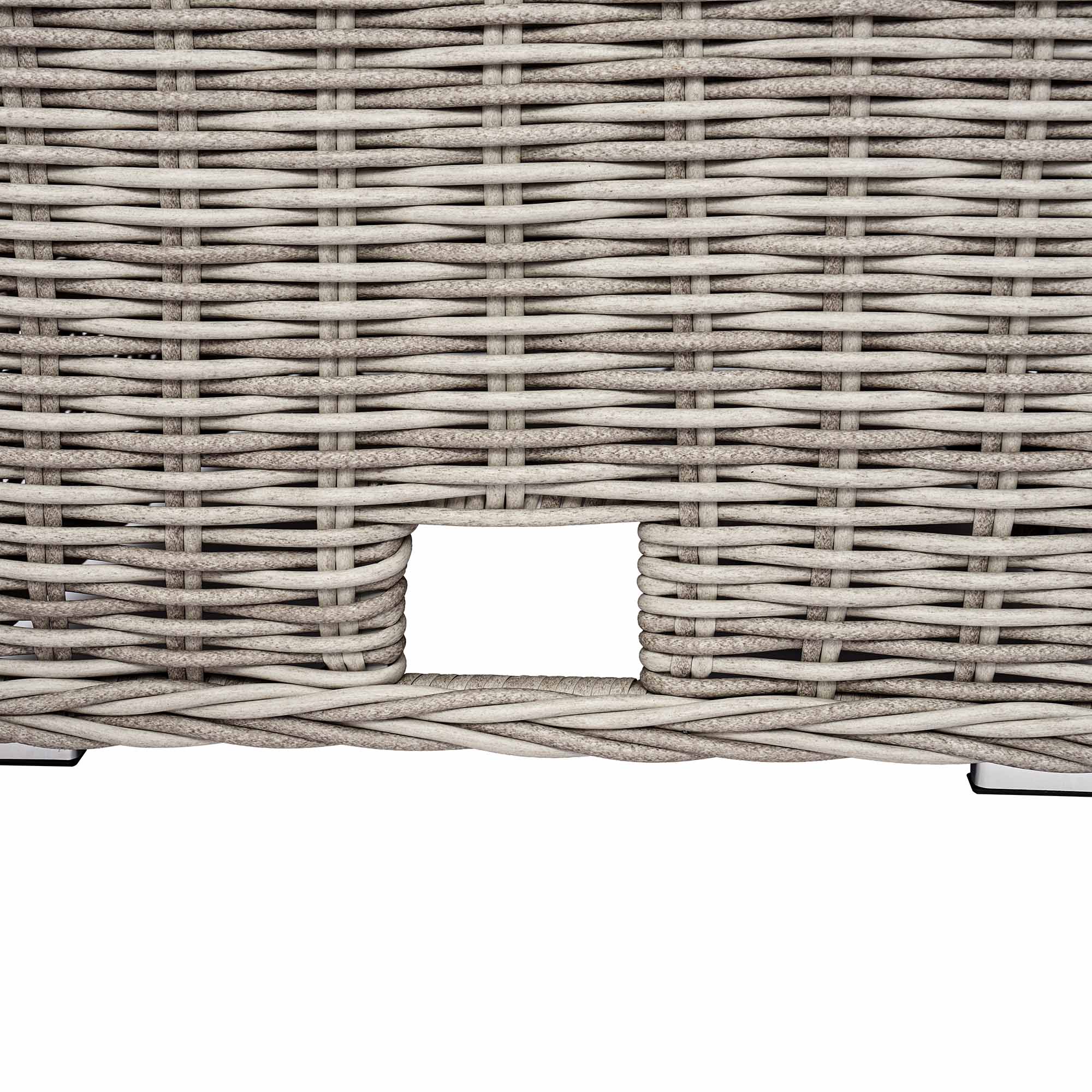 Bellagio Round Wicker Large Corner Casual Dining Set with Rising Table, Light Grey