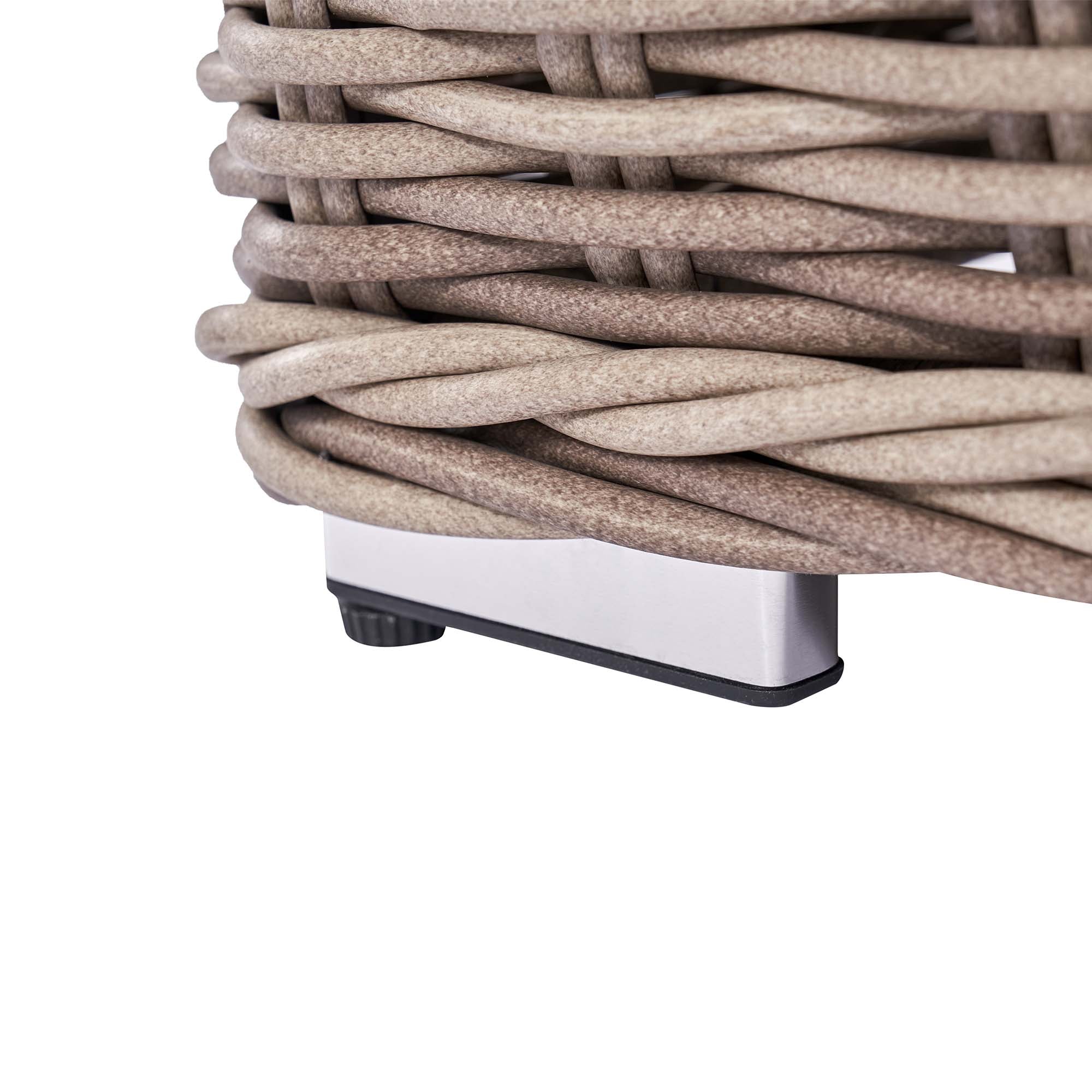 Bellagio Round Wicker Large Corner Casual Dining Set with Rising Table, Natural