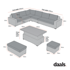 Bellagio Round Wicker Large Corner Casual Dining Set with Rising Table, Light Grey