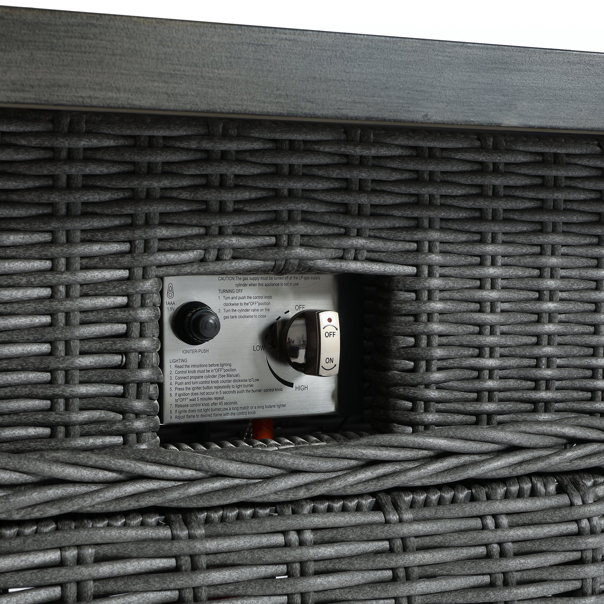 Bellagio Round Wicker Large Corner Casual Dining Set with Rising Firepit Table, Dark Grey