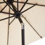 3M LED Light Aluminium Frame Garden Parasol with Tilt Crank , Beige