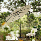 3M LED Light Aluminium Frame Garden Parasol with Tilt Crank , Beige