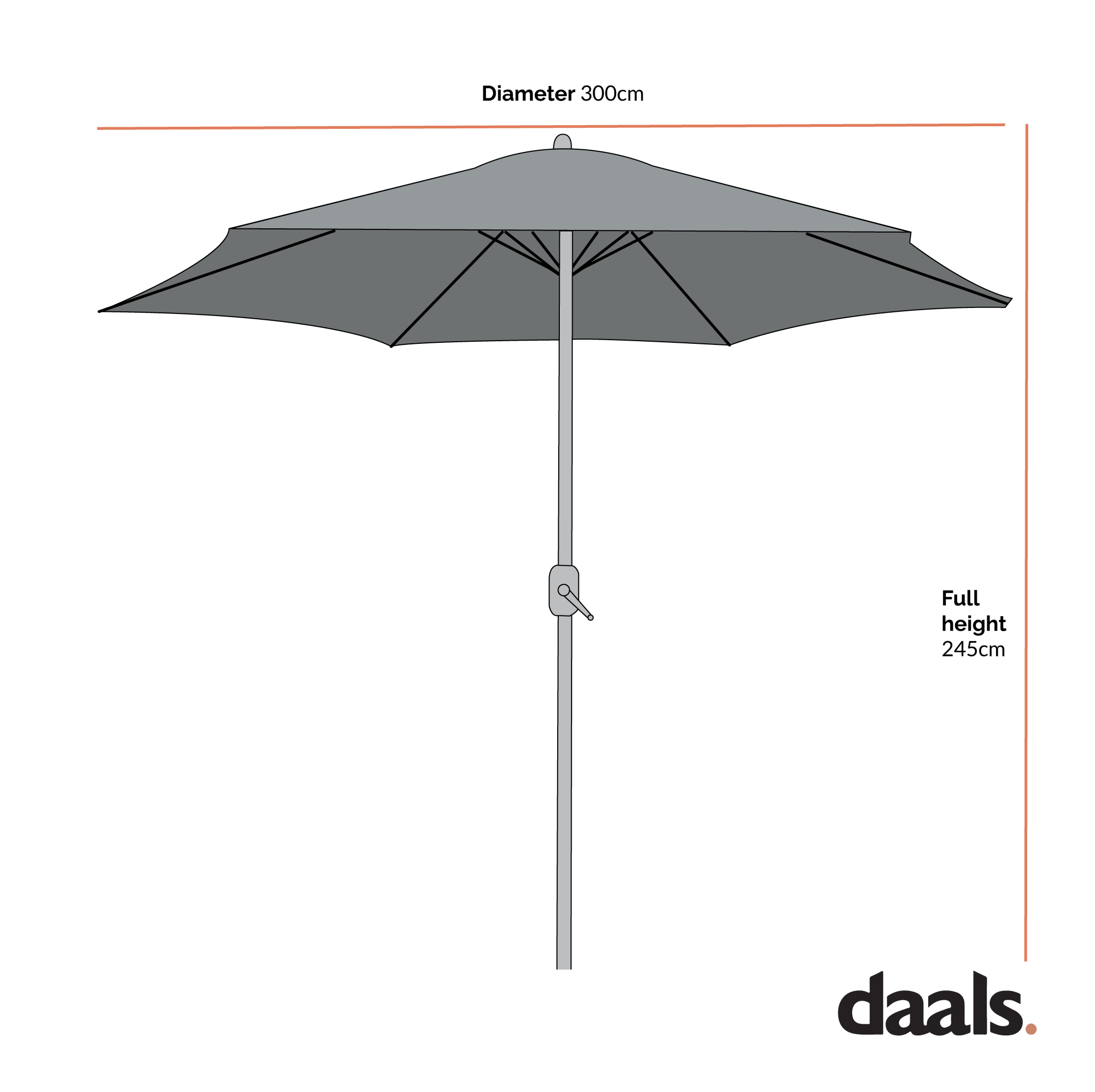 3M LED Light Aluminium Frame Garden Parasol with Tilt Crank , Beige