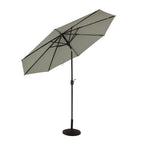 3M LED Light Aluminium Frame Garden Parasol with Tilt Crank , Grey