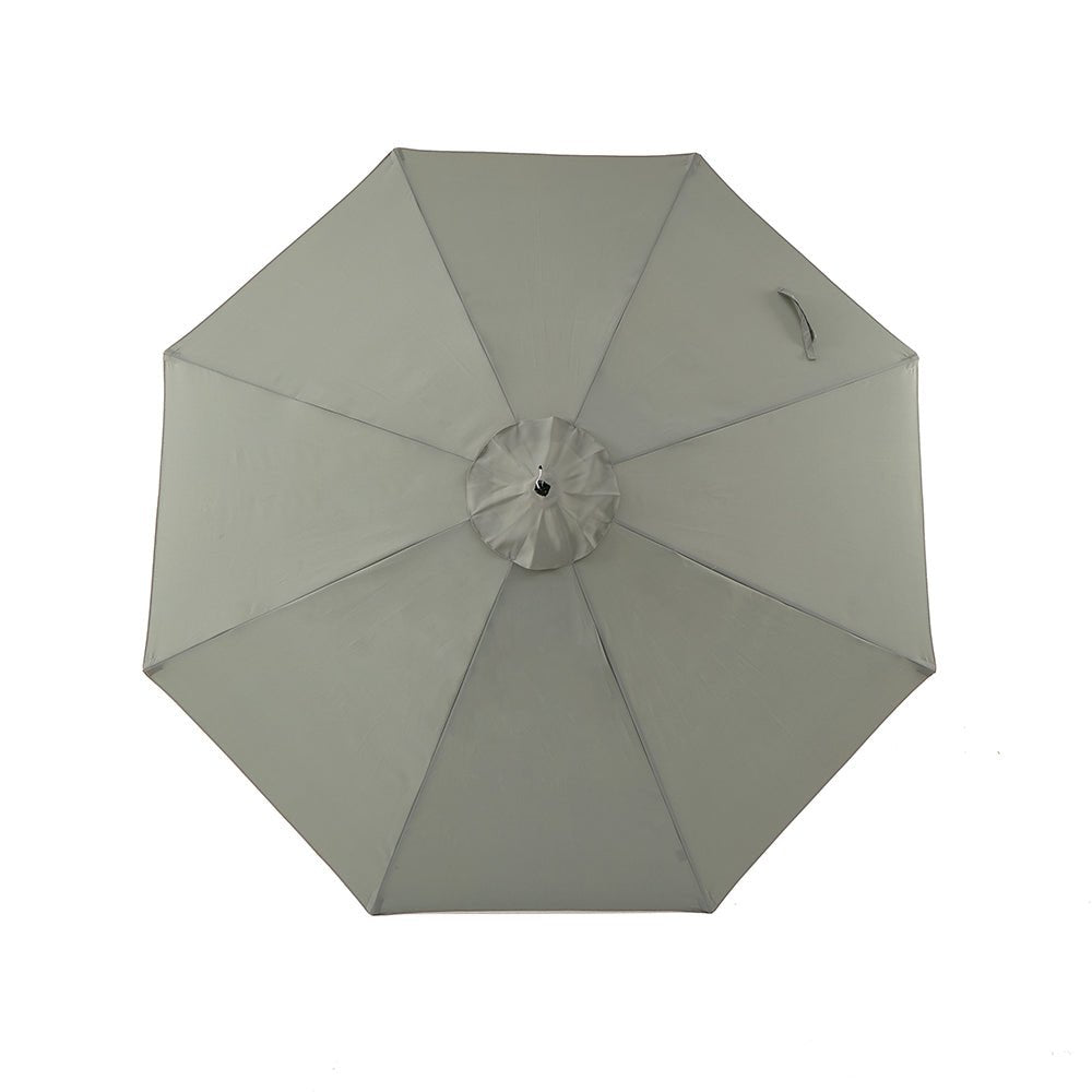 3M LED Light Aluminium Frame Garden Parasol with Tilt Crank , Grey