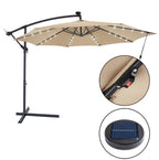 3M LED Light Cantilever Garden Leanover Parasol, Beige