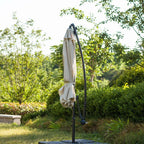 3M LED Light Cantilever Garden Leanover Parasol, Beige