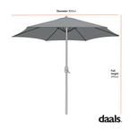 3M LED Light Cantilever Garden Leanover Parasol, Grey