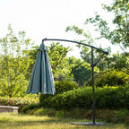 3M LED Light Cantilever Garden Leanover Parasol, Grey