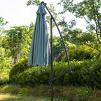 3M LED Light Cantilever Garden Leanover Parasol, Grey