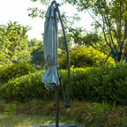 3M LED Light Cantilever Garden Leanover Parasol, Grey