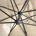 300cm Large Square 360° Aluminium Roma Cantilever Garden Hanging Parasol, Beige